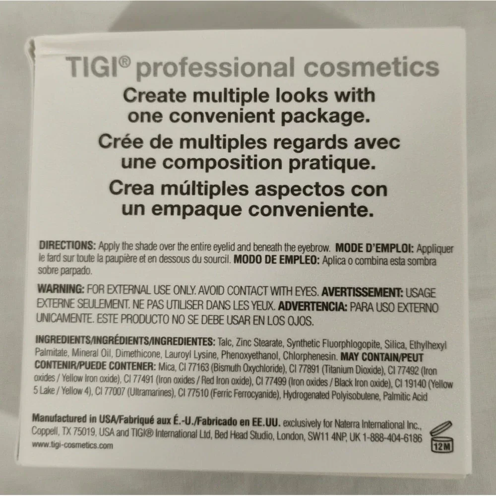 TIGI Professional Cosmetics High Density Quad Eyeshadow‎ Prostars 0.32oz USA